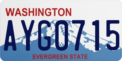 WA license plate AYG0715