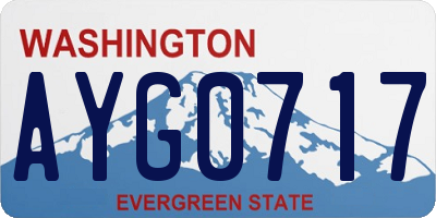 WA license plate AYG0717