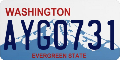 WA license plate AYG0731