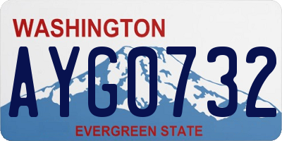 WA license plate AYG0732