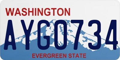 WA license plate AYG0734