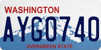 WA license plate AYG0740