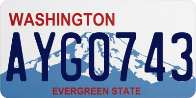 WA license plate AYG0743