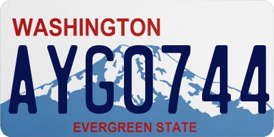 WA license plate AYG0744