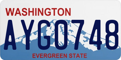 WA license plate AYG0748