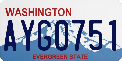WA license plate AYG0751
