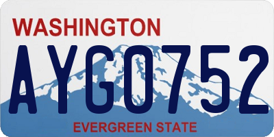 WA license plate AYG0752