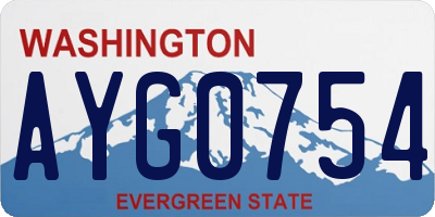 WA license plate AYG0754