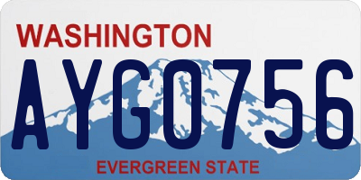 WA license plate AYG0756