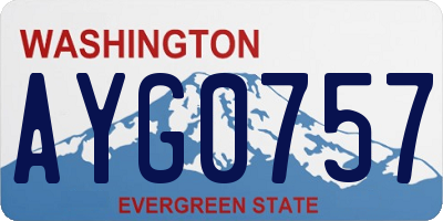 WA license plate AYG0757