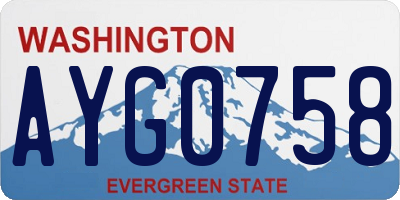 WA license plate AYG0758
