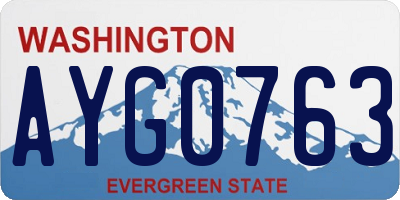 WA license plate AYG0763