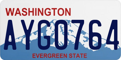 WA license plate AYG0764