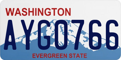 WA license plate AYG0766