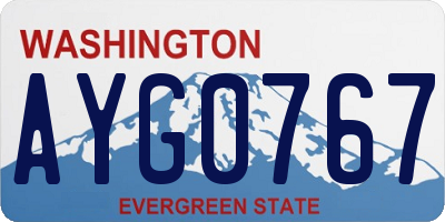 WA license plate AYG0767