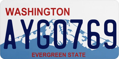 WA license plate AYG0769