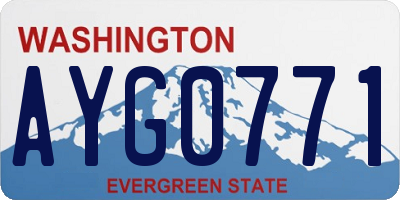 WA license plate AYG0771