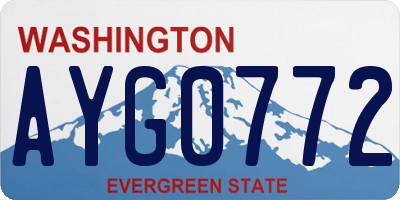 WA license plate AYG0772