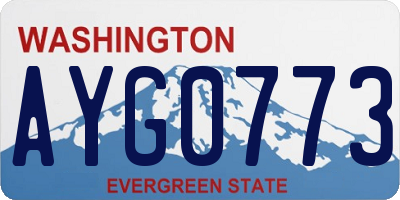 WA license plate AYG0773