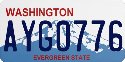 WA license plate AYG0776