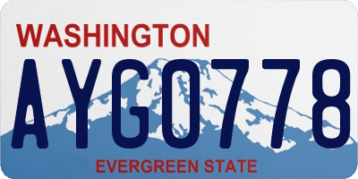 WA license plate AYG0778