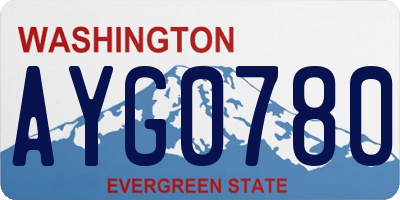 WA license plate AYG0780