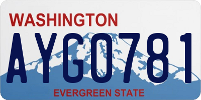 WA license plate AYG0781