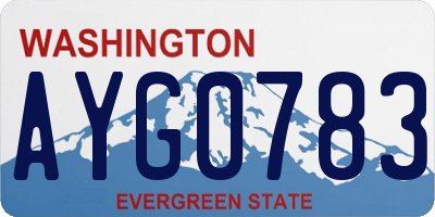 WA license plate AYG0783