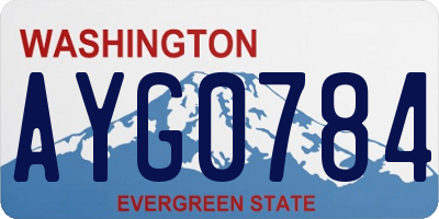 WA license plate AYG0784