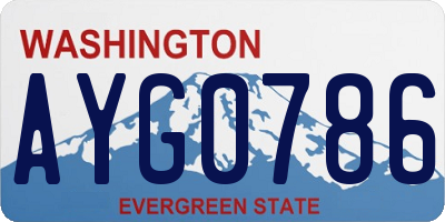 WA license plate AYG0786