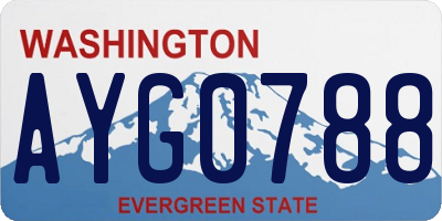 WA license plate AYG0788