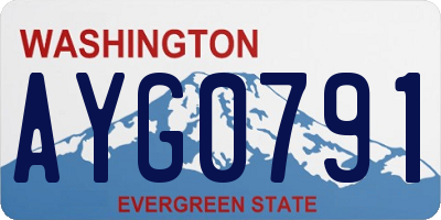 WA license plate AYG0791