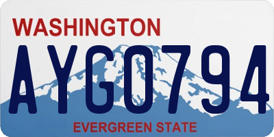 WA license plate AYG0794