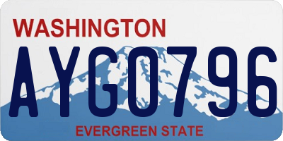 WA license plate AYG0796