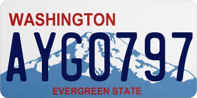 WA license plate AYG0797