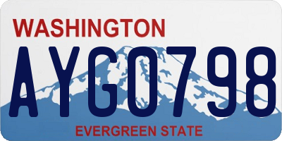 WA license plate AYG0798