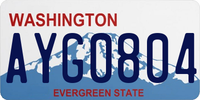 WA license plate AYG0804