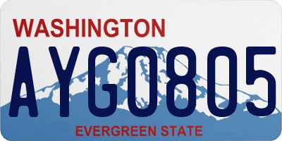 WA license plate AYG0805