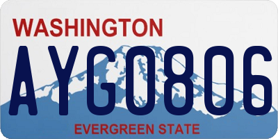 WA license plate AYG0806