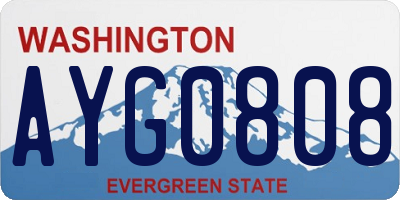 WA license plate AYG0808