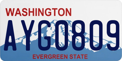 WA license plate AYG0809