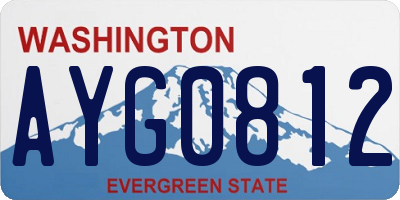 WA license plate AYG0812