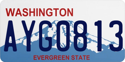 WA license plate AYG0813