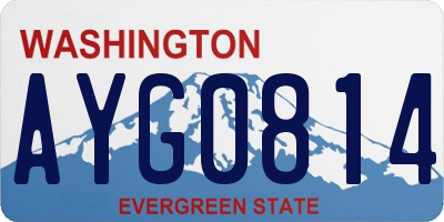 WA license plate AYG0814