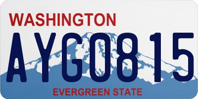 WA license plate AYG0815