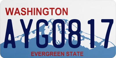 WA license plate AYG0817