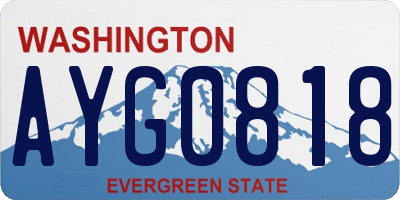 WA license plate AYG0818