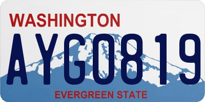 WA license plate AYG0819