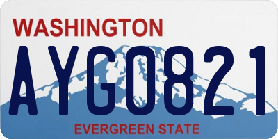 WA license plate AYG0821
