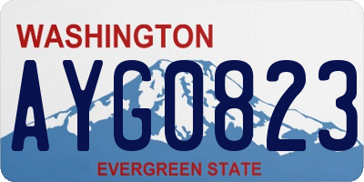 WA license plate AYG0823